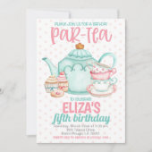 お茶の誕生日パーティーへの招待 招待状 (正面)