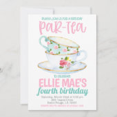 お茶の誕生日パーティーへの招待 招待状 (正面)