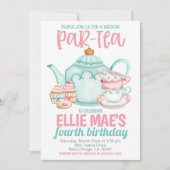 お茶の誕生日パーティーへの招待 招待状 (正面)