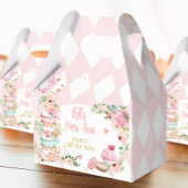 お茶の誕生日パーティーピンクフラワーガールパールティーフローラ フェイバーボックス