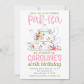 お茶の誕生日パーティー招待状 招待状 (正面)