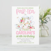 お茶の誕生日パーティー招待状 招待状 (スタンド正面)