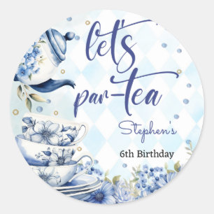 お茶の誕生日祝おう子供へ ラウンドシール