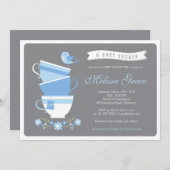 お茶の赤ちゃんのお茶のお湯 招待状 (正面/裏面)