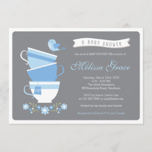お茶の赤ちゃんのお茶のお湯 招待状