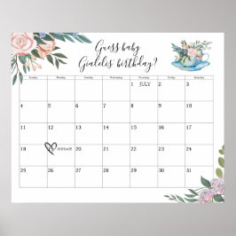 お茶の赤ちゃんシャワーの時間予想 ポスター