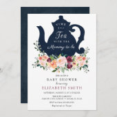 お茶の赤ちゃんシャワー時間 招待状 (正面/裏面)