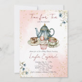 お茶の赤ちゃんシャワー茶の時間パーティー 招待状 (正面)