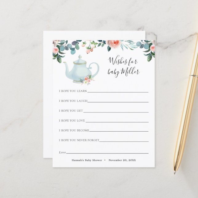 お茶の赤ん坊のシャワーがベビー (正面/裏面インサイチュ)