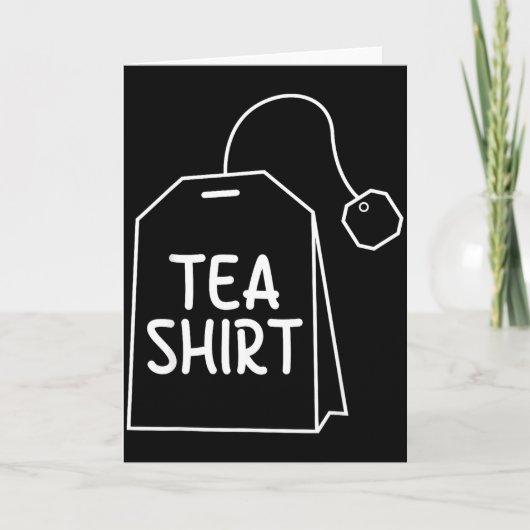 お茶のTシャツ お茶の袋 ユニークなユーモア デザイン カード (正面)