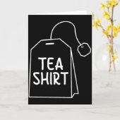 お茶のTシャツ お茶の袋 ユニークなユーモア デザイン カード (黄色い花)