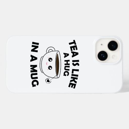 お茶はマグカップの中で抱きしめるような – お茶おもしろい好き Case-Mate iPhoneケース (裏面 (横))