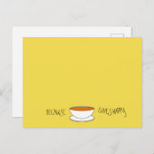 お茶は幸せなスローガンが好きだから - 和風茶碗 ポストカード (正面/裏面)