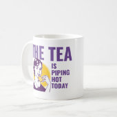 お茶は熱い今日のレトロ女 コーヒーマグカップ (正面左)