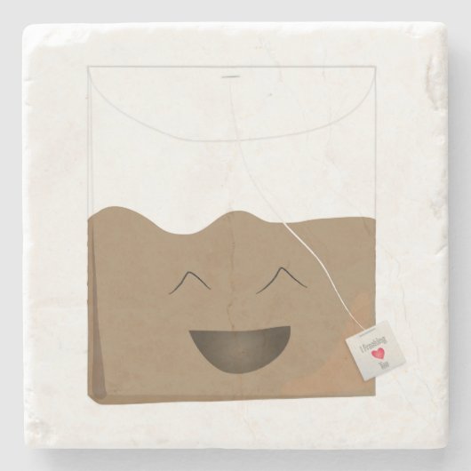 お茶は私のバッグ ストーンコースター (正面)