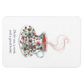 お茶もノックも本も!お茶のスローガン,ヴィンテージカップ マグネット (横)