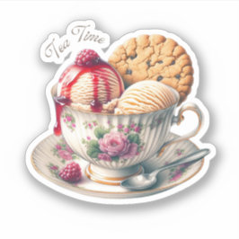 お茶わんとアイスクリームを愛する人のためにおもしろい、 シール