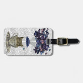 お茶わんの中のフクロウ ラゲッジタグ (正面横)