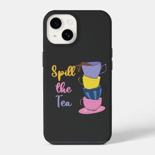 お茶をこぼす – お茶を飲む人 iPhoneケース (裏面)