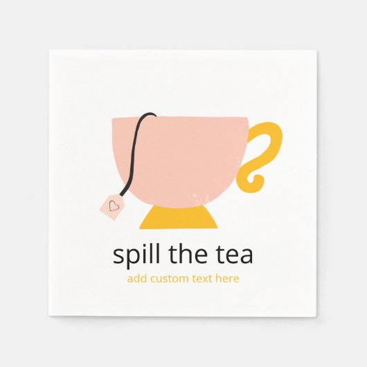 お茶をこぼす スタンダードカクテルナプキン (正面)