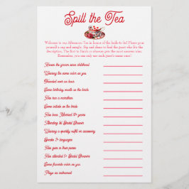 お茶をこぼす：ブライダルシャワーミックスとミングルゲーム