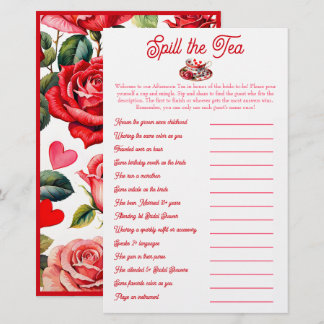 お茶をこぼす：ブライダルシャワーミックスとミングルゲーム