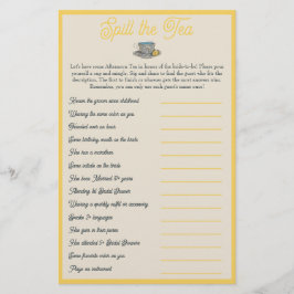 お茶をこぼす:ブライダルシャワーミックスとミングルゲーム