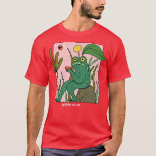 お茶をこぼせシスおもしろいスアフロッグコテージコア Tシャツ