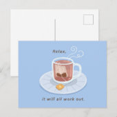 お茶を一つリラックス飲むところがうまくいくよ ポストカード (正面/裏面)