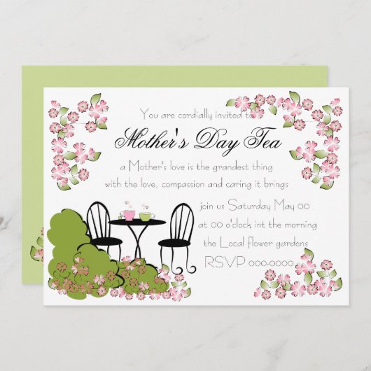 お茶を庭に 招待状 (正面/裏面)