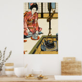 お茶を注ぐ女の子せきのじゅんいちろう1946 ポスター (キッチン)