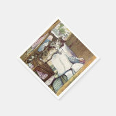 お茶を注ぐ猫 スタンダードカクテルナプキン (角)