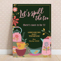 お茶を流す可愛いベビー妊娠の発表