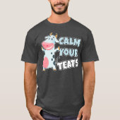 お茶を落ち着ける – おもしろい農家プレミアム Tシャツ (正面)