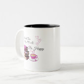 「お茶を飲みなさい。本読。幸せになれ。- Cozy Reader Mu ツートーンマグカップ (正面左)