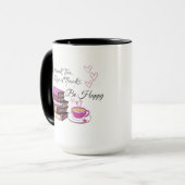 「お茶を飲みなさい。本読。幸せになれ。- Cozy Reader Mu マグカップ (正面左)