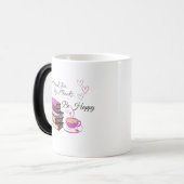 「お茶を飲みなさい。本読。幸せになれ。- Cozy Reader Mu モーフィングマグカップ (正面左)