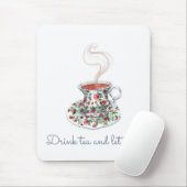 お茶を飲み、それが茶のスローガン引用文、ヴィンテージ マウスパッド (マウス)