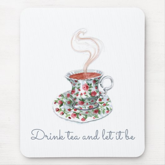 お茶を飲み、それが茶のスローガン引用文、ヴィンテージ マウスパッド (正面)