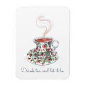 お茶を飲み、それが茶のスローガン引用文、ヴィンテージ マグネット (縦)