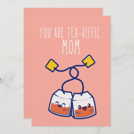 お茶を飲むお母さんデイカード シーズンカード (正面/裏面)