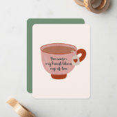 お茶を飲むようにハートを温める ノートカード (正面/裏面インサイチュ)