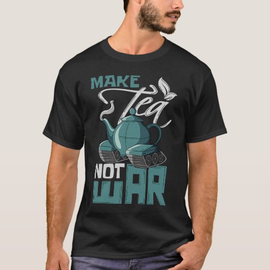 お茶を飲むハーブティータンクを飲まない Tシャツ (正面)