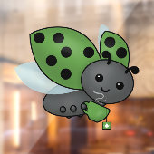 お茶を飲むラディバグのウィンドウにしがみつく ウィンドウサイン (シート2)