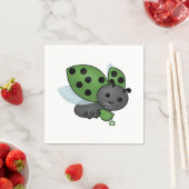 お茶を飲むラディバグナプキン スタンダードカクテルナプキン (インサイチュ)