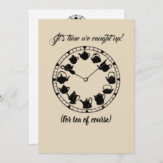 お茶を飲む人へのお茶の時間案内 招待状 (正面/裏面)
