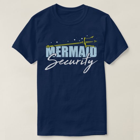 お茶を飲む人魚のセキュリティの贈り物 Tシャツ (デザイン正面)