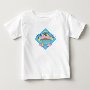 お茶を飲む仕事のアートワークカラフル：ティーカップデザイン ベビーTシャツ