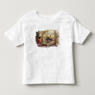 お茶を飲む女性 トドラーTシャツ