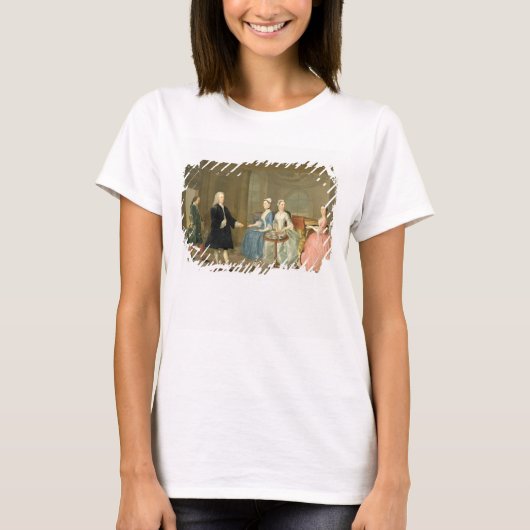 お茶を飲む家庭1740-45 (油) Tシャツ (正面)